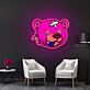 Comic Bärenkopf mit Pflaster und Zunge LED-Neonschild Gamingzimmer Jugendzimmer