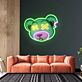 Bärengesicht mit gekreuzten Augen LED-Neonschild Gaming Zimmer Wohnzimmer