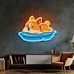 schlafender Corgi auf Kissen LED-Neonschild Wohnzimmer Kinderzimmer