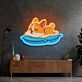 schlafender Corgi auf Kissen LED-Neonschild Wohnzimmer Kinderzimmer