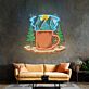 Kaffeetasse mit Berglandschaft LED-Neonschild Wohnzimmer Café