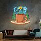 Kaffeetasse mit Berglandschaft LED-Neonschild Wohnzimmer Café