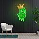Dollarzeichen mit Krone LED-Neonschild für Bar und Gaming