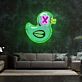 Comic-Ente mit X-Auge LED-Neonschild für Home Office
