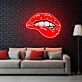 rote Lippen mit leichtem Biss LED-Neonschild für Bar Club