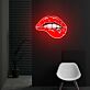rote Lippen mit leichtem Biss LED-Neonschild für Bar Club