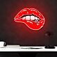 rote Lippen mit leichtem Biss LED-Neonschild für Bar Club