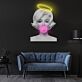 Frauenbüste mit Heiligenschein LED-Neonschild für Wohnzimmer Lounge