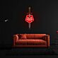 Schwert mit Rose LED-Neonschild Wohnzimmer Studio