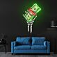 Skelett-Hand mit Geldscheinen LED-Neonschild Wohnzimmer Bar