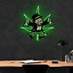 Spielfigur mit Cannabisblatt LED-Neonschild Wohnzimmer Gamingzimmer