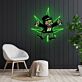 Spielfigur mit Cannabisblatt LED-Neonschild Wohnzimmer Gamingzimmer