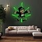 Spielfigur mit Cannabisblatt LED-Neonschild Wohnzimmer Gamingzimmer