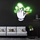 Cartoonhand mit Zigarette und Rauch LED-Neonschild Wohnzimmer Bar
