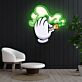 Cartoonhand mit Zigarette und Rauch LED-Neonschild Wohnzimmer Bar