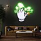 Cartoonhand mit Zigarette und Rauch LED-Neonschild Wohnzimmer Bar
