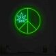Friedenszeichen mit Hanfblatt LED-Neonschild Bar Club