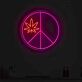 Friedenszeichen mit Hanfblatt LED-Neonschild Bar Club