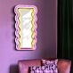Wellenrahmen Spiegel LED-Neonschild für Wohnzimmer Schlafzimmer