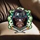 Gorilla mit Motorradhelm und Schutzbrille LED-Neonschild mit UV-Druck für Gaming Bar