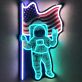 Astronaut mit US-Flagge LED-Neonschild Gaming Bar