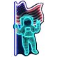 Astronaut mit US-Flagge LED-Neonschild Gaming Bar