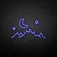 Berglandschaft mit Mond und Sternen LED-Neonschild Wohnzimmer Schlafzimmer