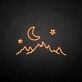 Berglandschaft mit Mond und Sternen LED-Neonschild Wohnzimmer Schlafzimmer