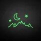 Berglandschaft mit Mond und Sternen LED-Neonschild Wohnzimmer Schlafzimmer