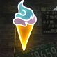 Eiswaffel mit Softeis LED-Neonschild für Café und Eisdiele