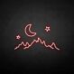 Berglandschaft mit Mond und Sternen LED-Neonschild Wohnzimmer Schlafzimmer
