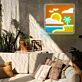 Strand mit Sonnenuntergang und Palme LED-Neonschild mit UV-Druck Wohnzimmer Home Deko