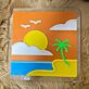 Strand mit Sonnenuntergang und Palme LED-Neonschild mit UV-Druck Wohnzimmer Home Deko