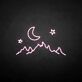 Berglandschaft mit Mond und Sternen LED-Neonschild Wohnzimmer Schlafzimmer