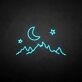 Berglandschaft mit Mond und Sternen LED-Neonschild Wohnzimmer Schlafzimmer