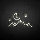 Berglandschaft mit Mond und Sternen LED-Neonschild Wohnzimmer Schlafzimmer
