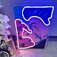 Kussendes Paar im Pop Art Stil LED-Neonschild Wohnzimmer Schlafzimmer