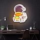 Astronaut mit Burger LED-Neonschild Wohnzimmer Schlafzimmer