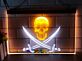Totenkopf mit gekreuzten Säbeln LED-Neonschild für Bar Club