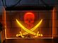 Totenkopf mit gekreuzten Säbeln LED-Neonschild für Bar Club