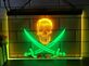 Totenkopf mit gekreuzten Säbeln LED-Neonschild für Bar Club