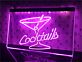 Cocktailglas LED Neonschild für Bar und Club