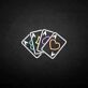 Vier Asse als LED-Neonschild