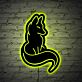 sitzender Fuchs LED-Neonschild Wohnzimmer Bar