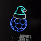 Fußball mit Weihnachtsmütze LED-Neonschild für Wohnzimmer Sportbar