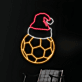 Fußball mit Weihnachtsmütze LED-Neonschild für Wohnzimmer Sportbar