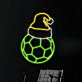 Fußball mit Weihnachtsmütze LED-Neonschild für Wohnzimmer Sportbar