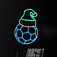 Fußball mit Weihnachtsmütze LED-Neonschild für Wohnzimmer Sportbar