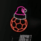 Fußball mit Weihnachtsmütze LED-Neonschild für Wohnzimmer Sportbar