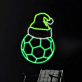 Fußball mit Weihnachtsmütze LED-Neonschild für Wohnzimmer Sportbar